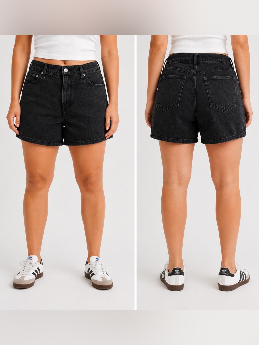 Abercrombie & Fitch The Loose Short High Rise Black Denim Shorts 33 / 16